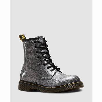 Dr Martens 1460 Glitter Lace Up - Siva Cizmy Detske, DR0411